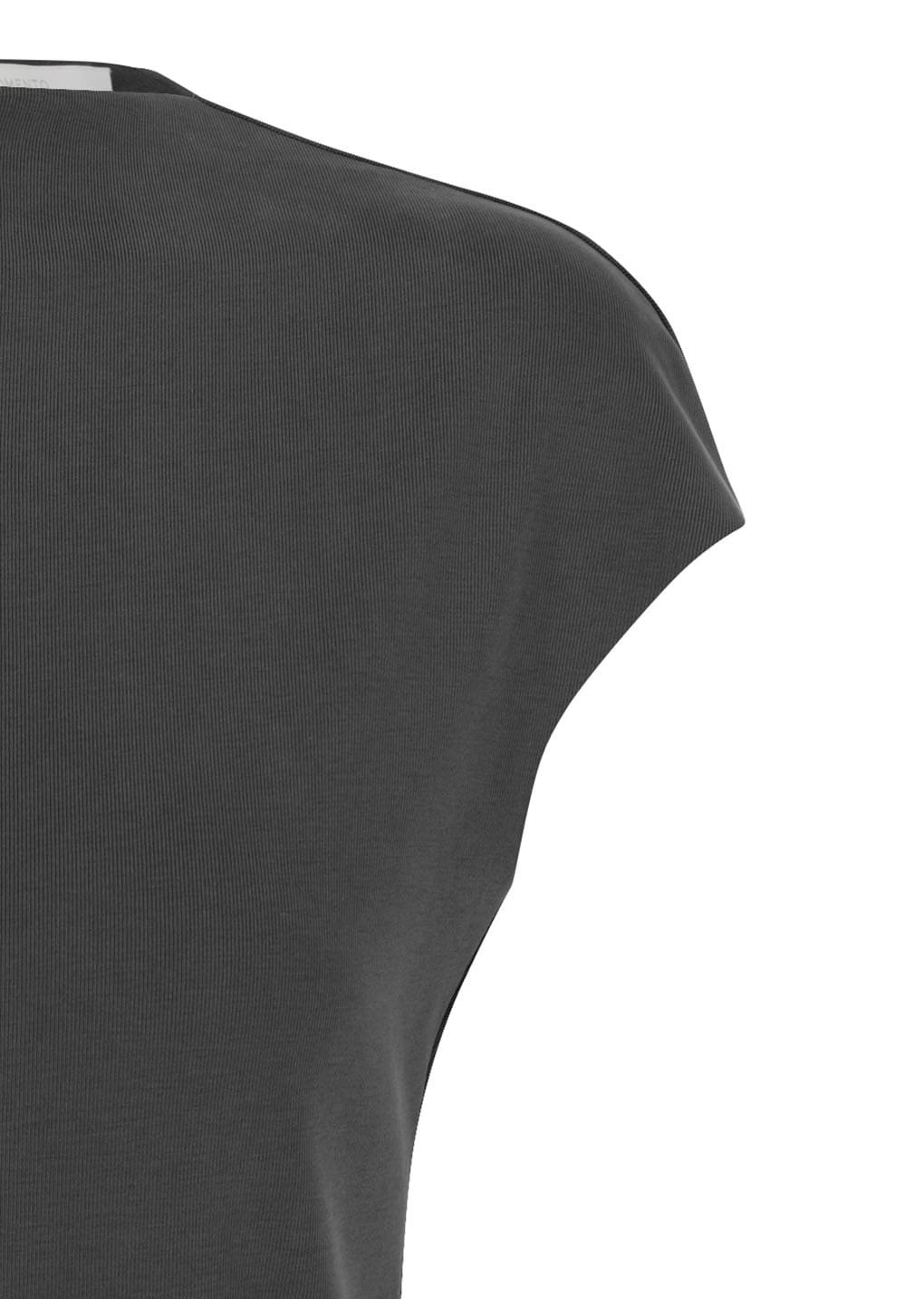 jersey mock neck top, charcoal
