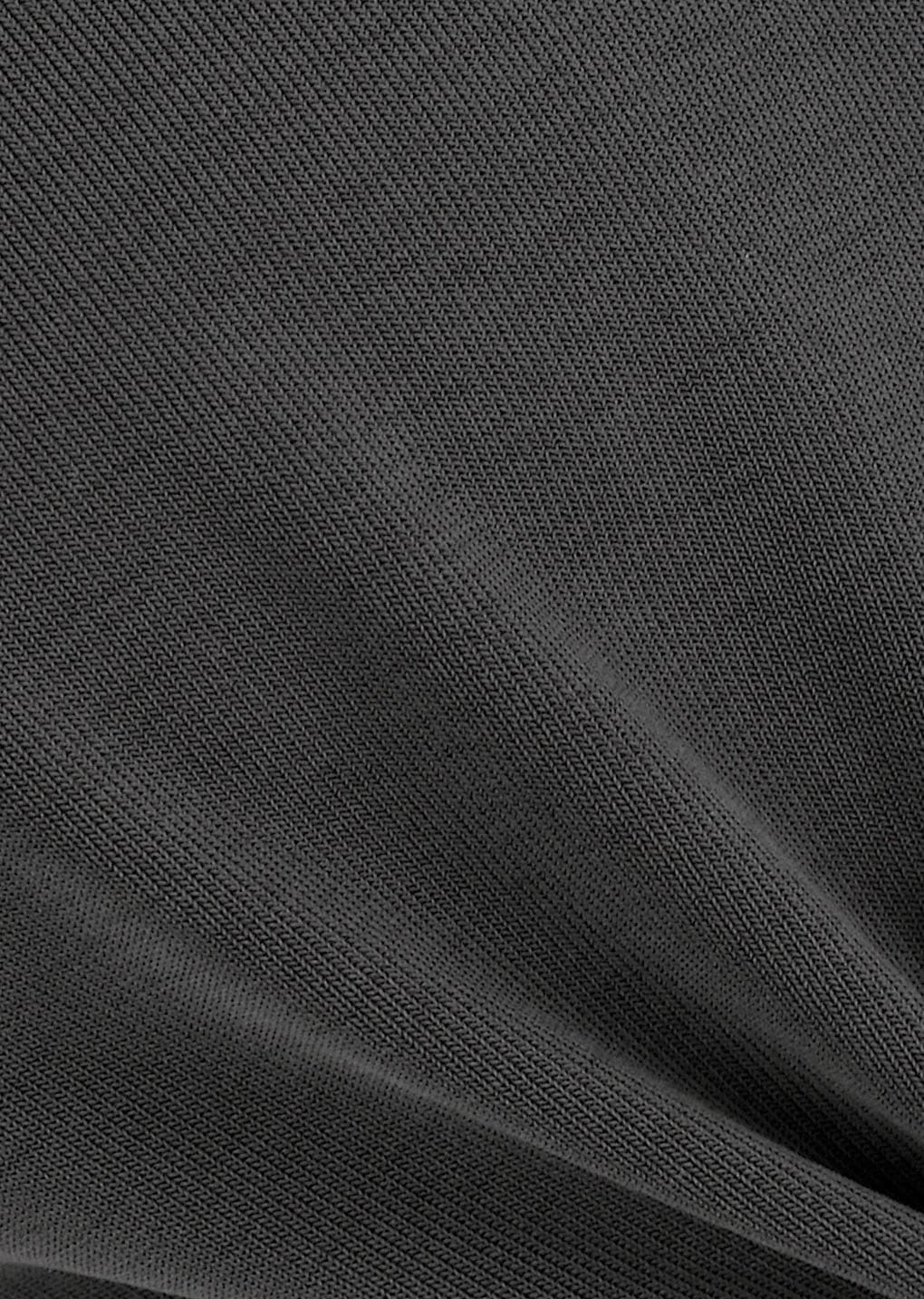 jersey mock neck top, charcoal