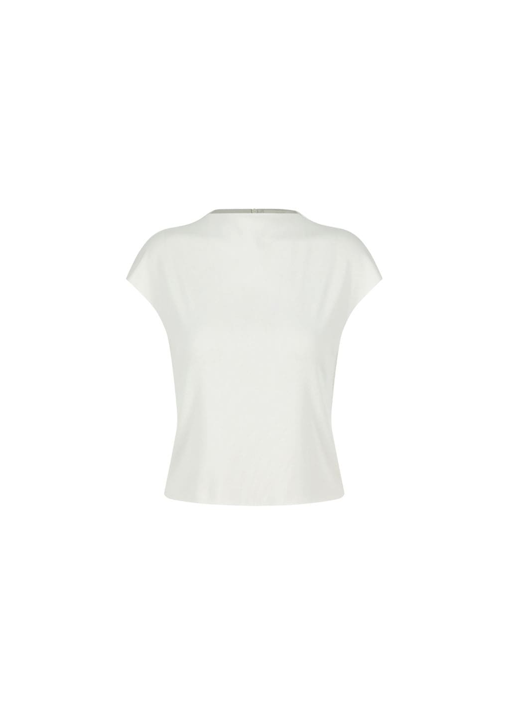 jersey mock neck top, ivory