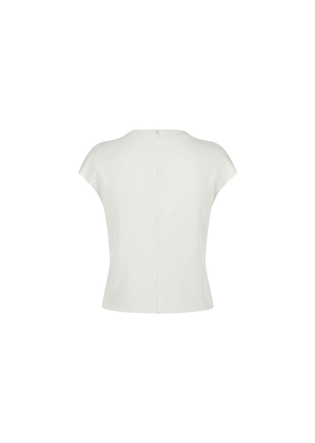 jersey mock neck top, ivory