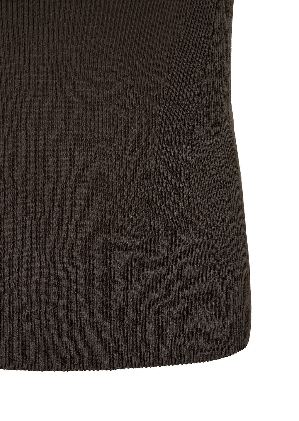 knit sleeveless top, brown