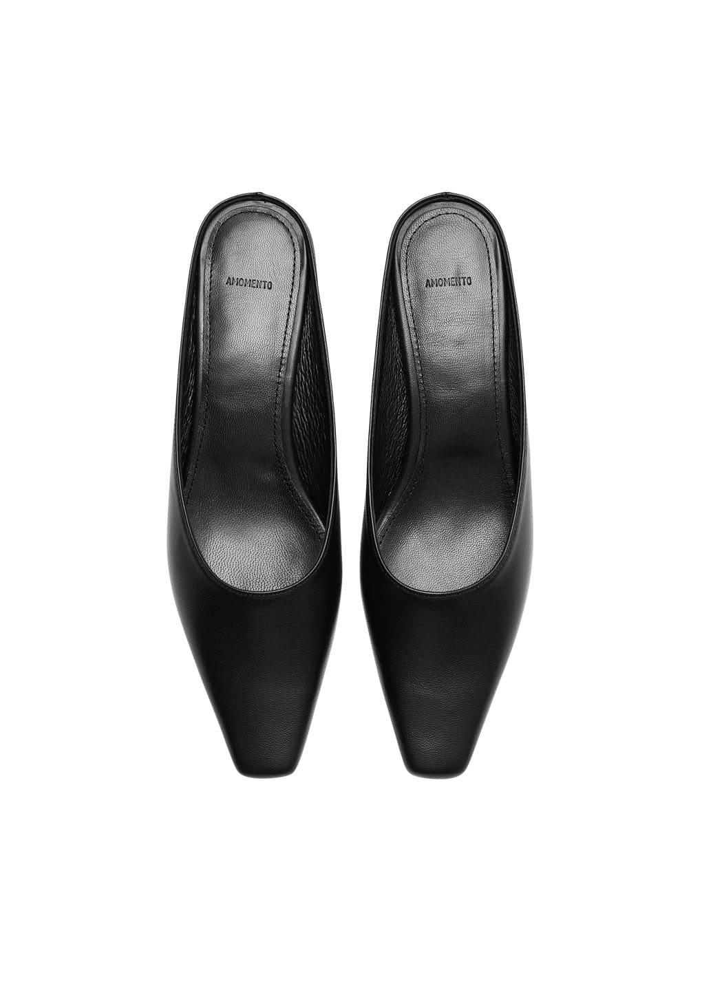 lambskin pointed toe heel, black