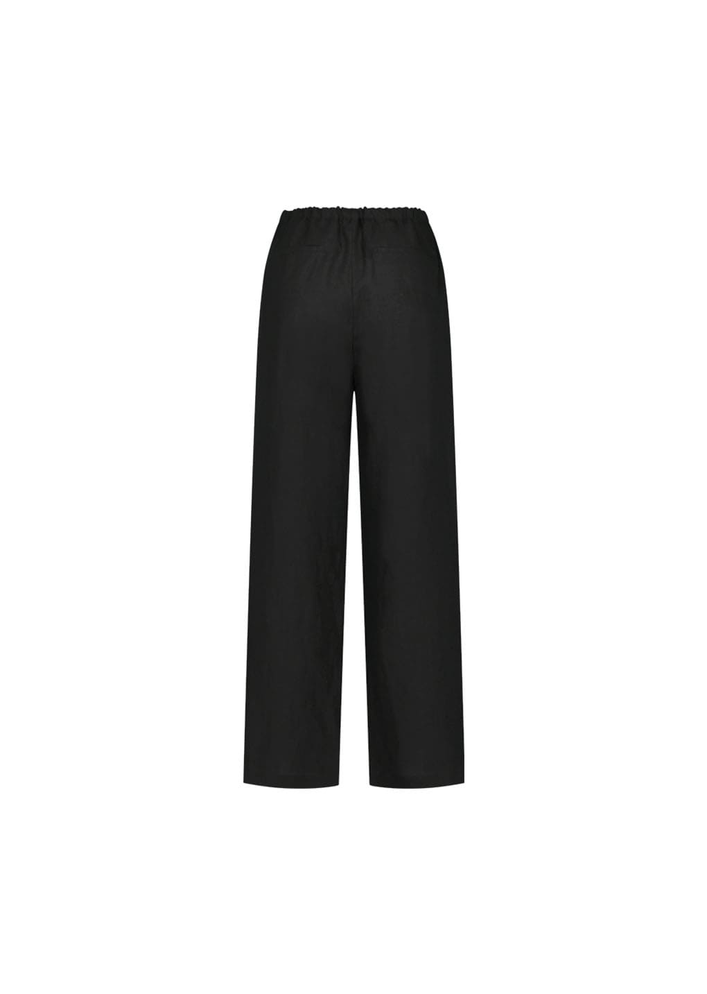 linen banding pants, black