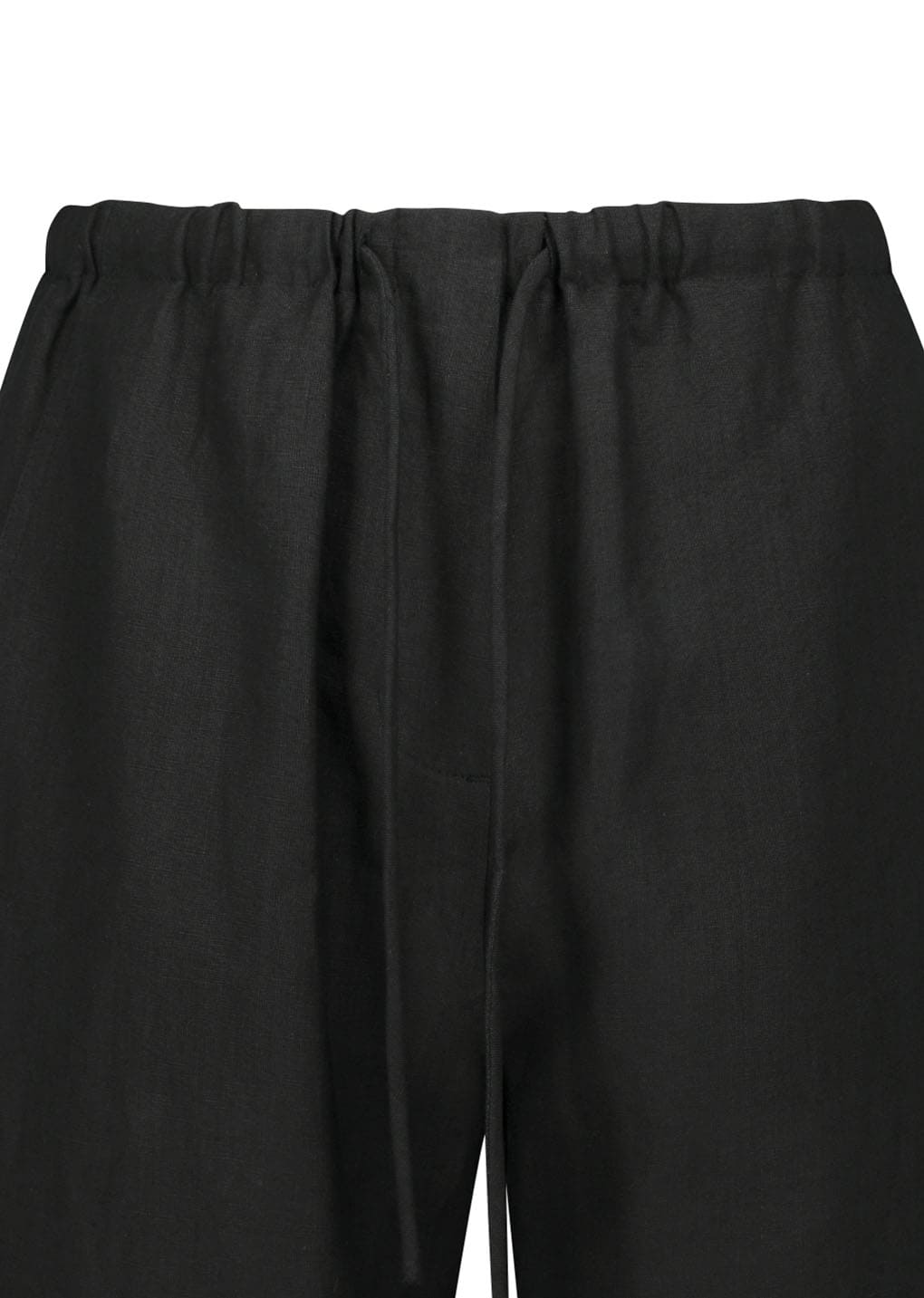 linen banding pants, black