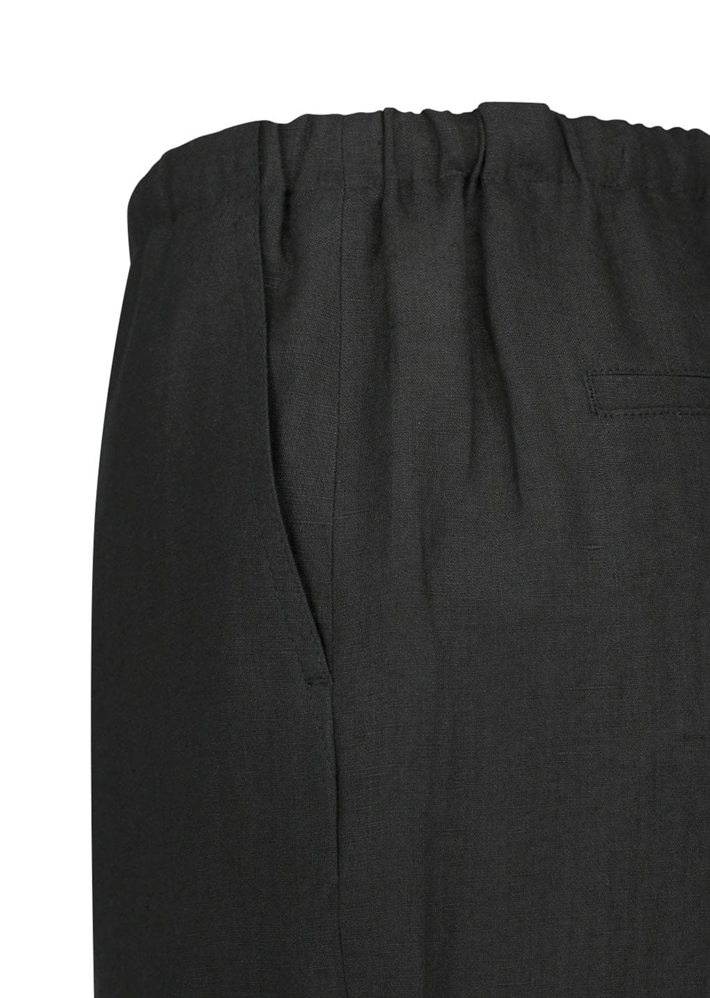 linen banding pants, black