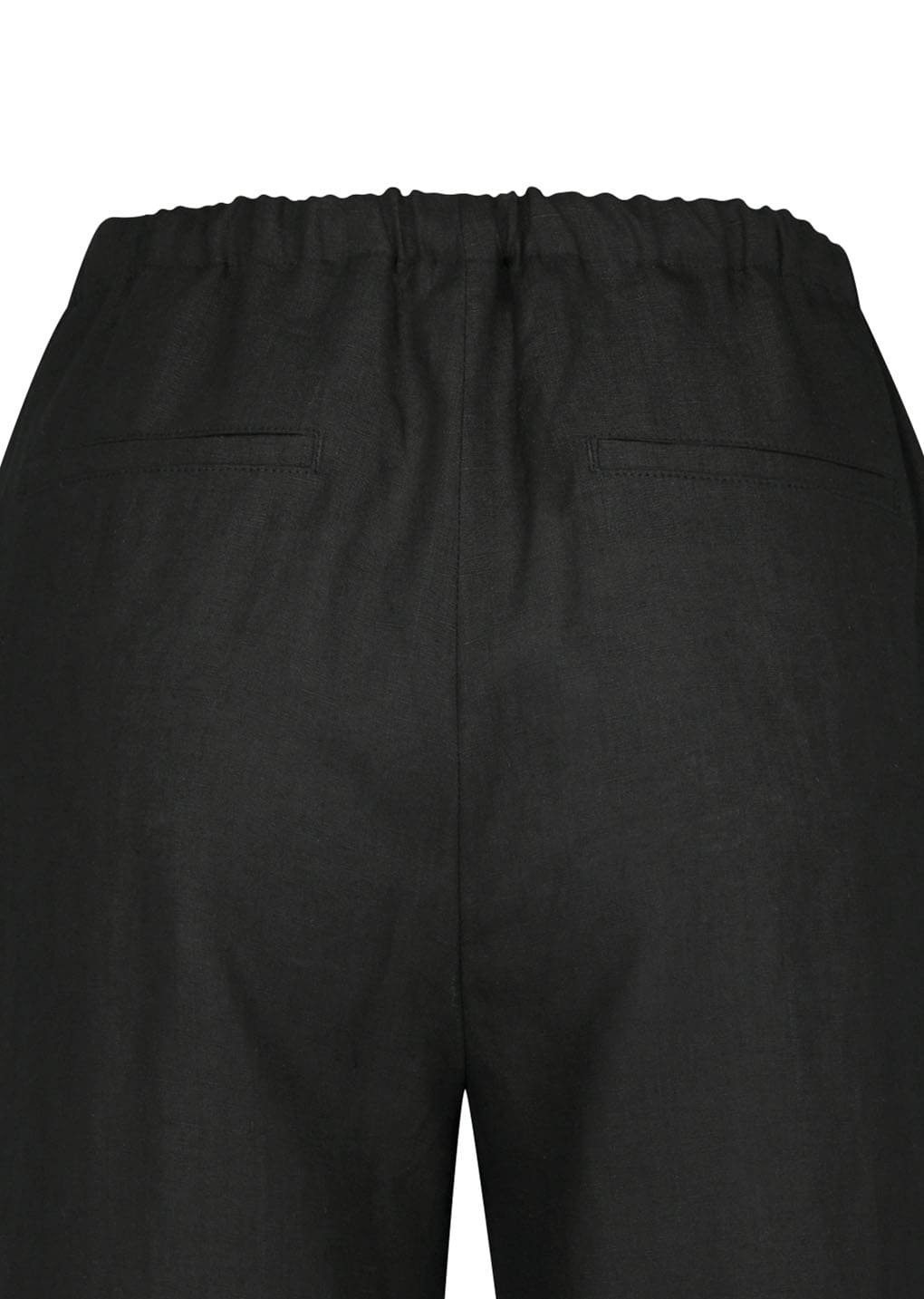 linen banding pants, black
