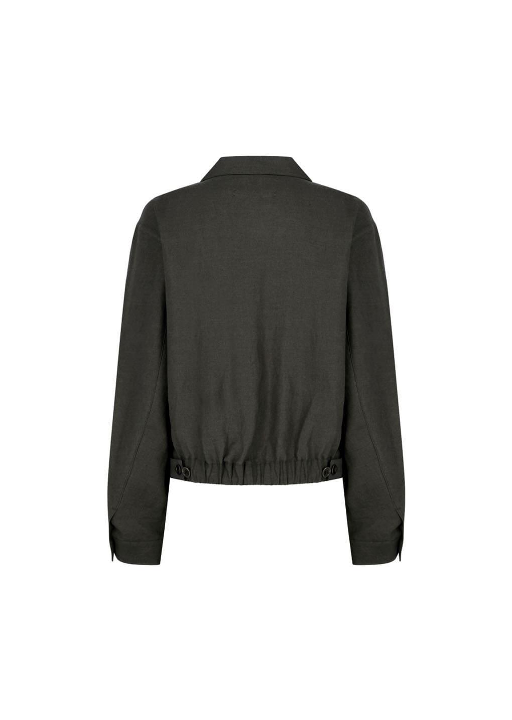 linen crop jacket, khaki grey