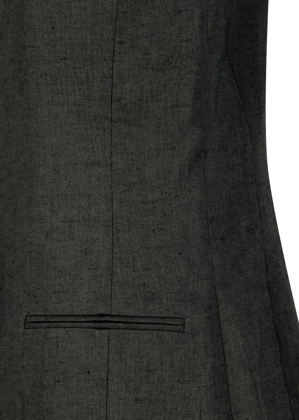 linen curved vest, khaki grey