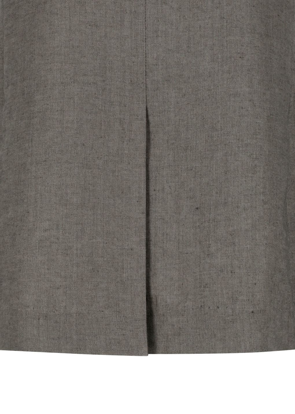 linen curved vest, khaki