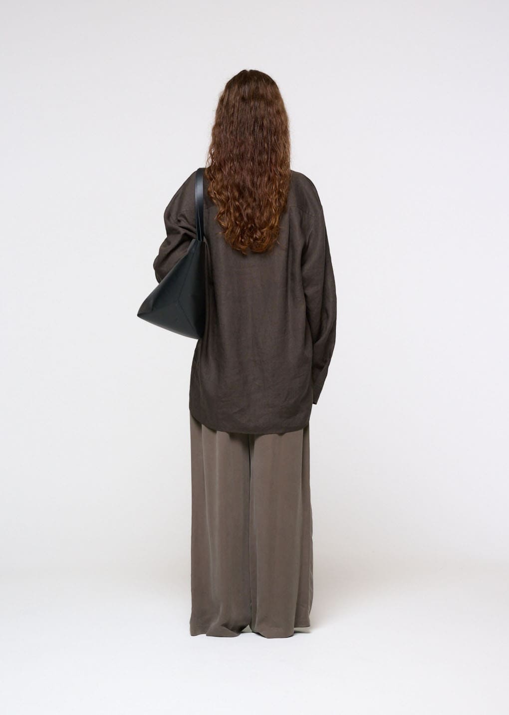 linen oversized shirt, khaki grey