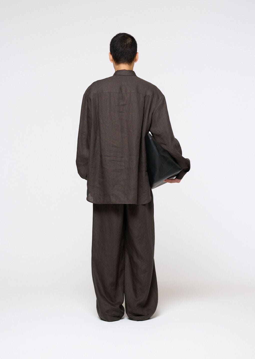 linen oversized shirt, khaki grey
