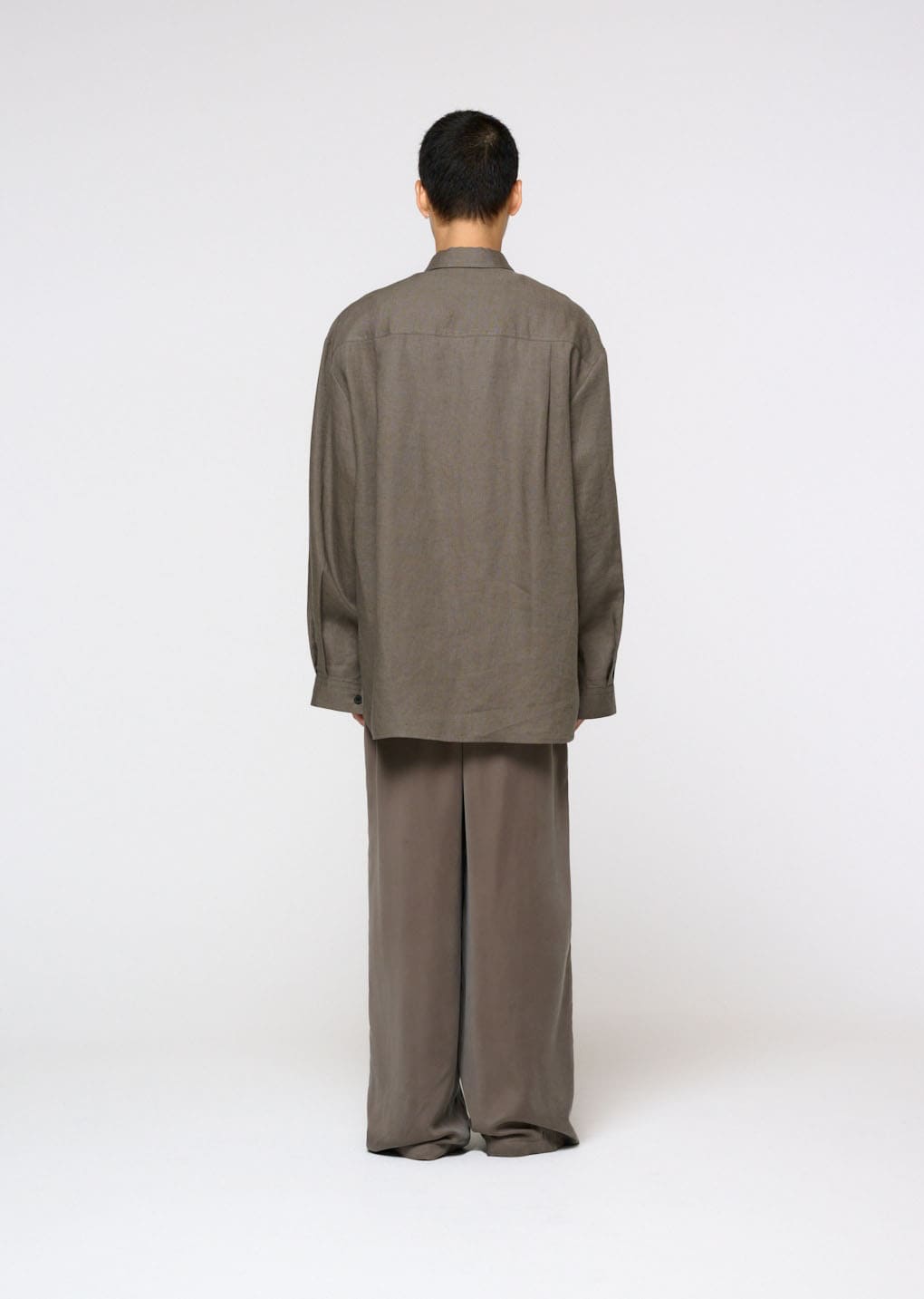 linen oversized shirt, khaki