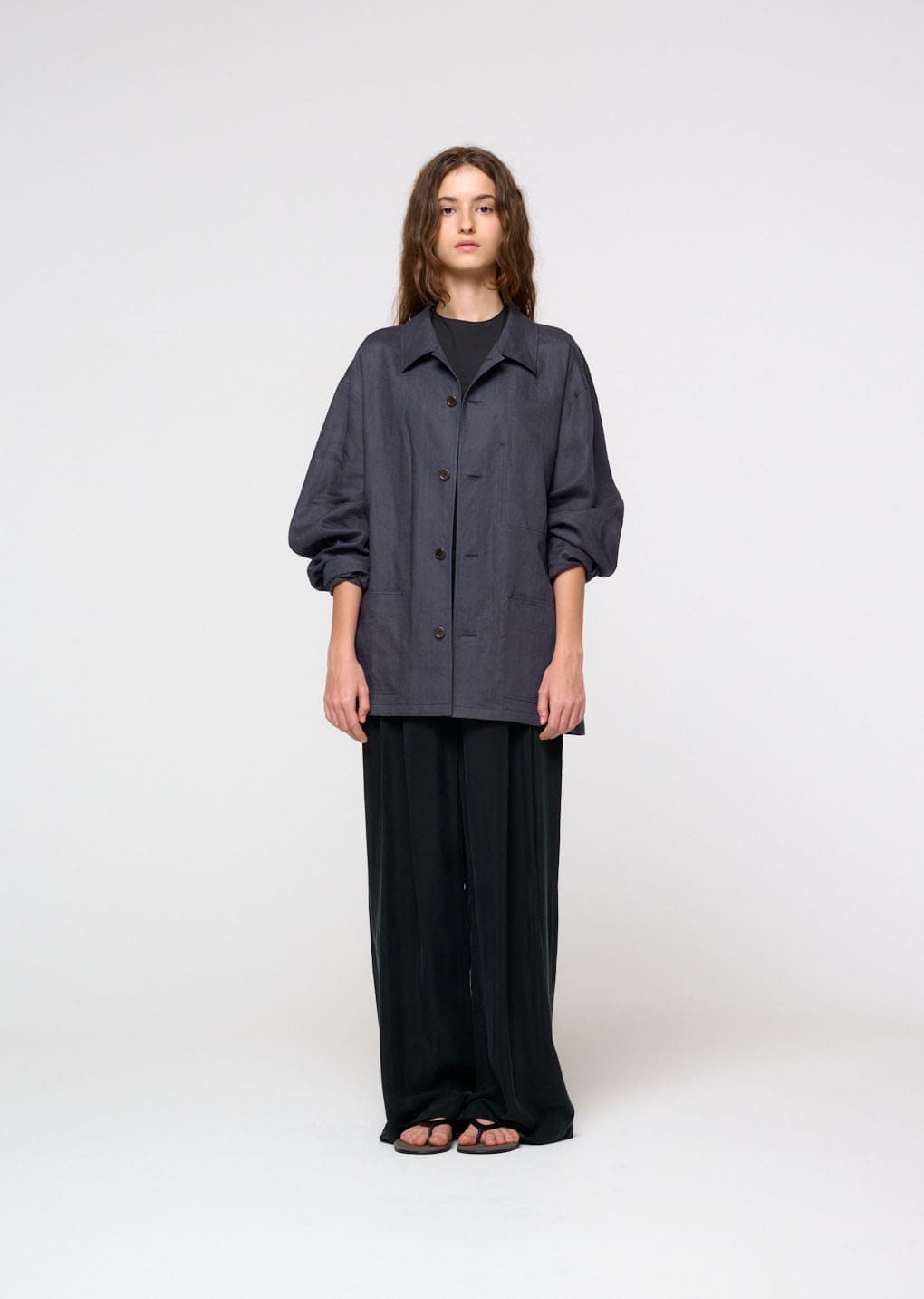 linen pocket jacket, blue