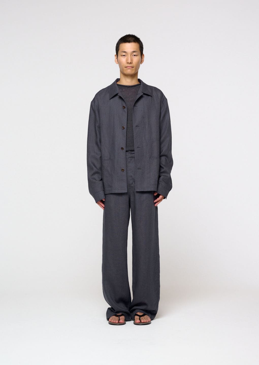 linen pocket jacket, blue