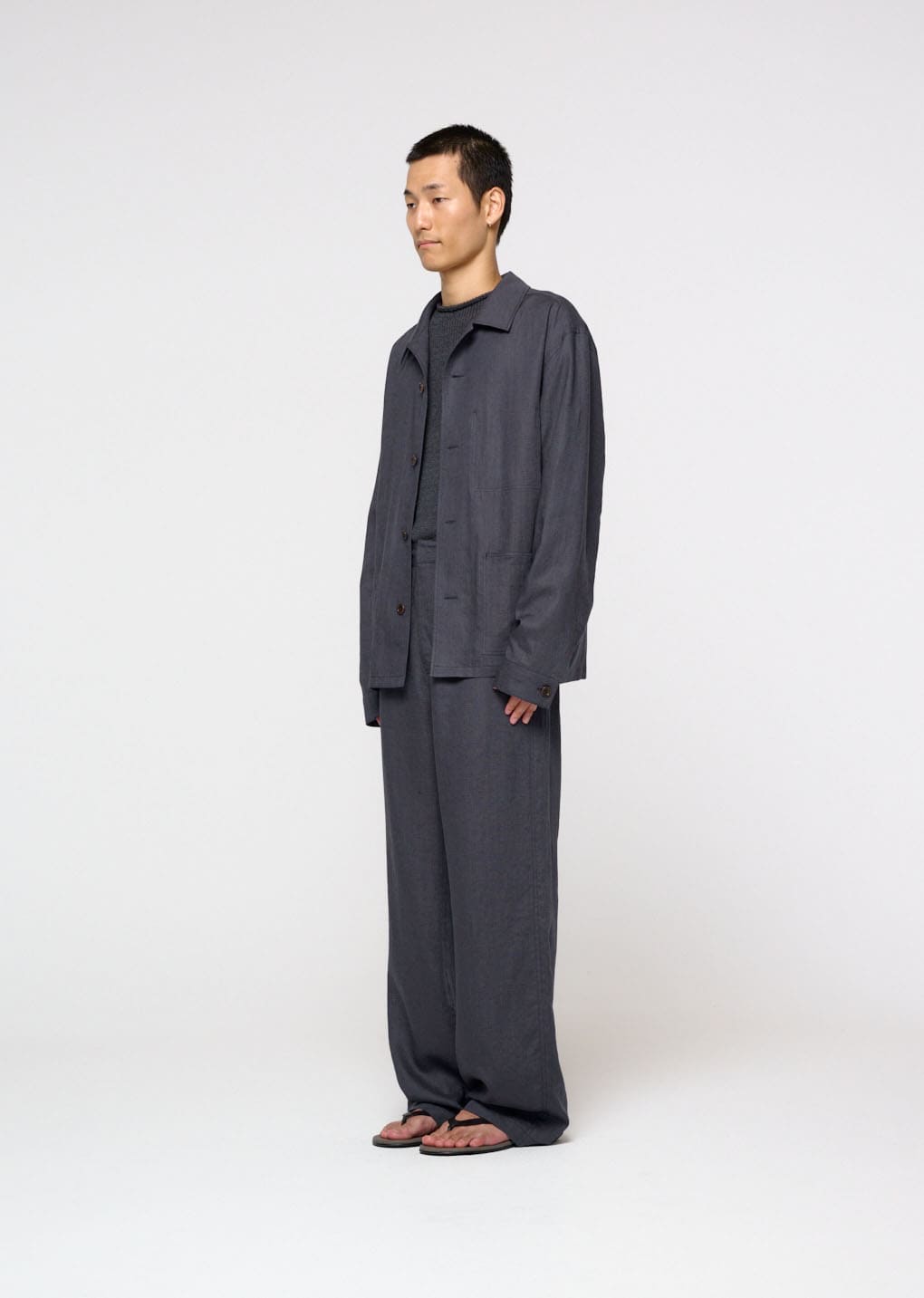 linen pocket jacket, blue
