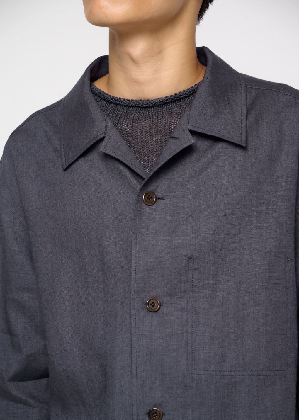 linen pocket jacket, blue