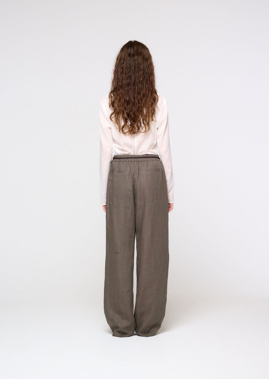 linen tuck pants, khaki