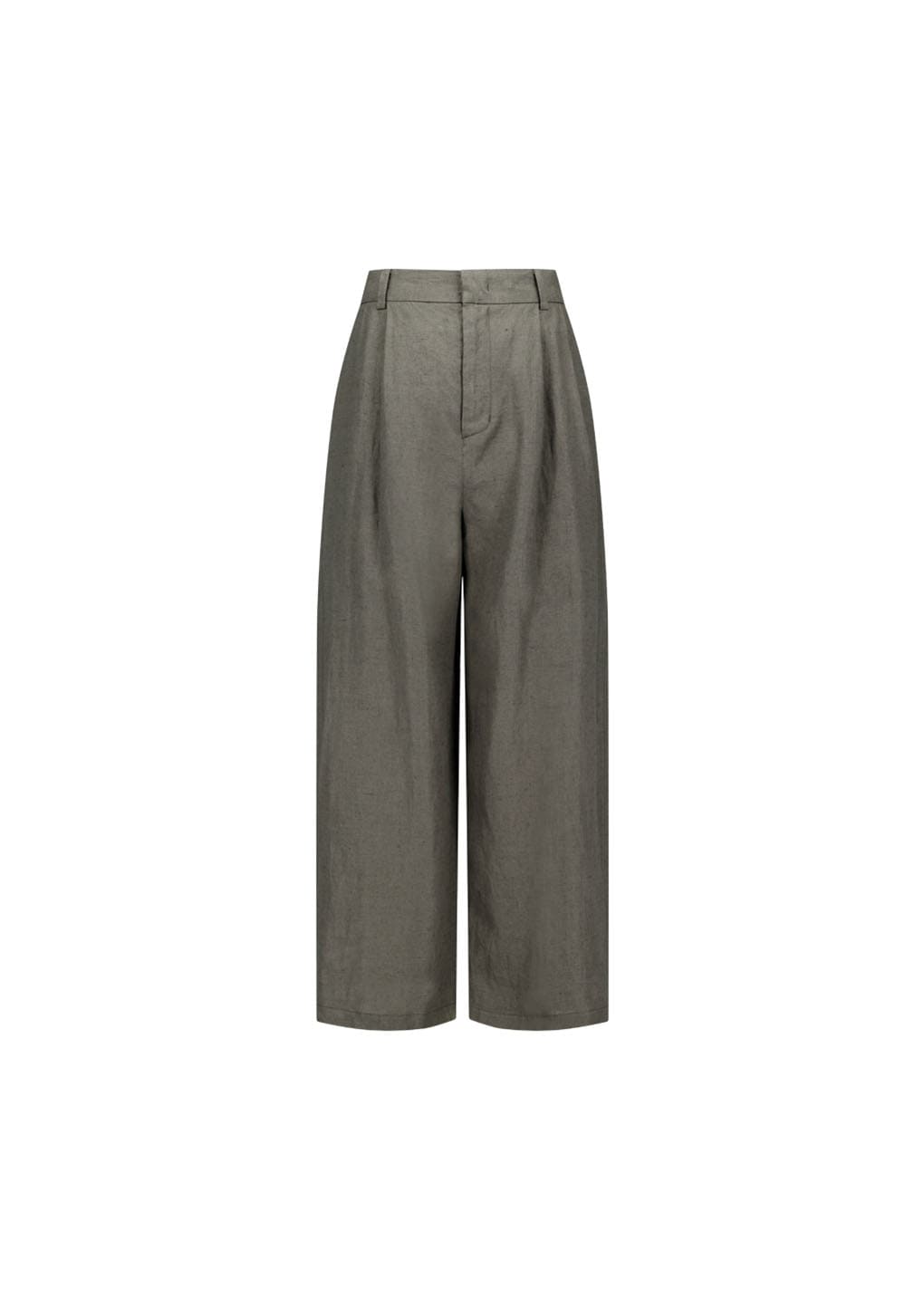 linen two tuck wide pants, khaki
