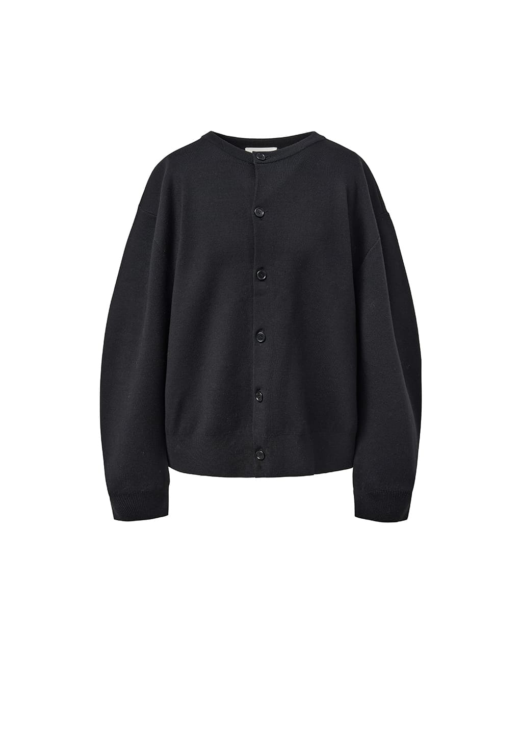 men's curved cardigan, black