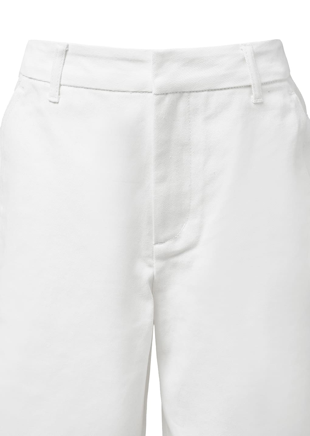 men's curved seam denim, white