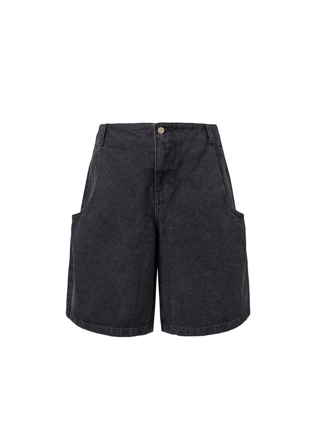 men's cut-out pocket denim shorts, black