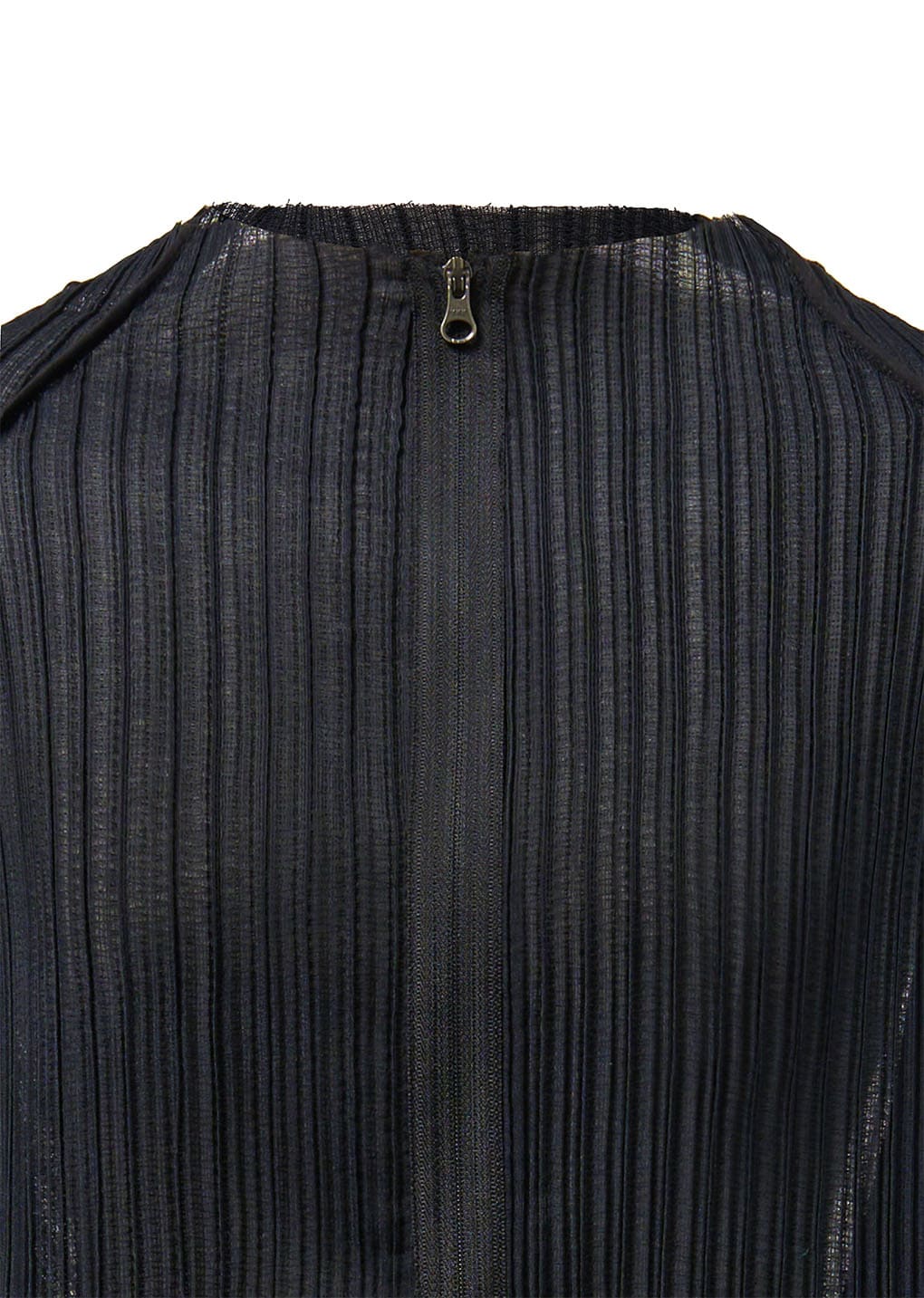 men's pleats zip up jumper, black