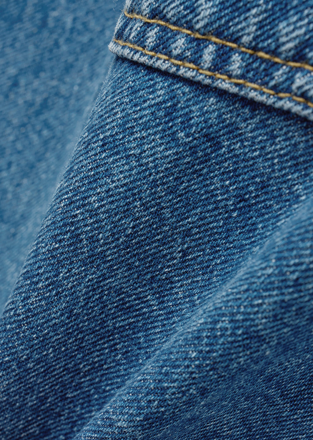 men's recycle cotton denim, mid blue
