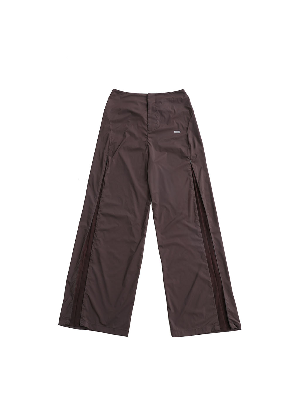 men's side vent pants, brown