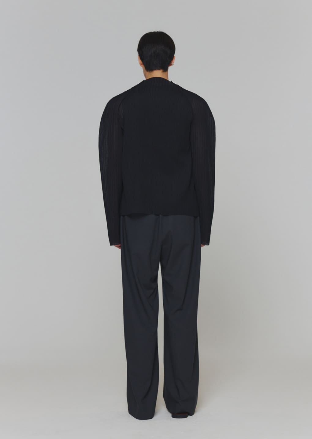 men's wool banding pants, charcoal