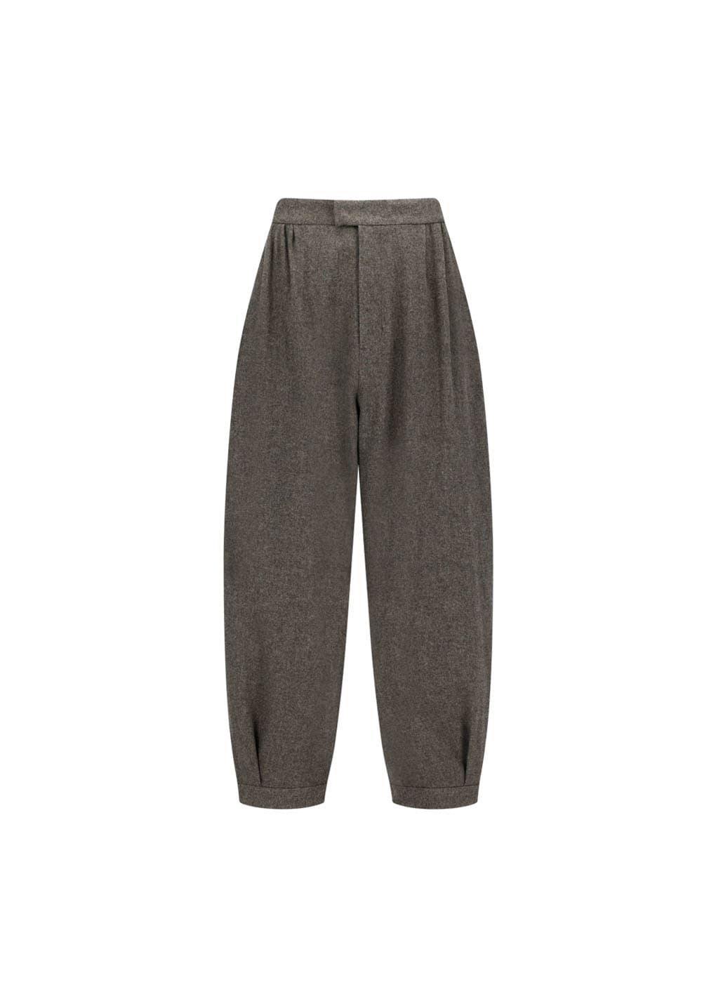 mens wool shirring pants, light brown