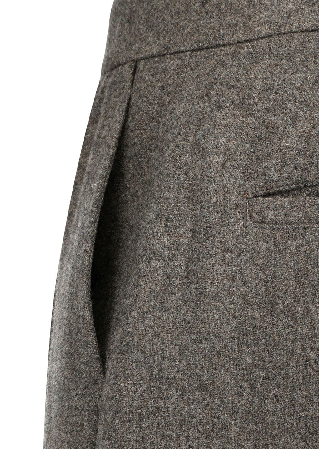 mens wool shirring pants, light brown