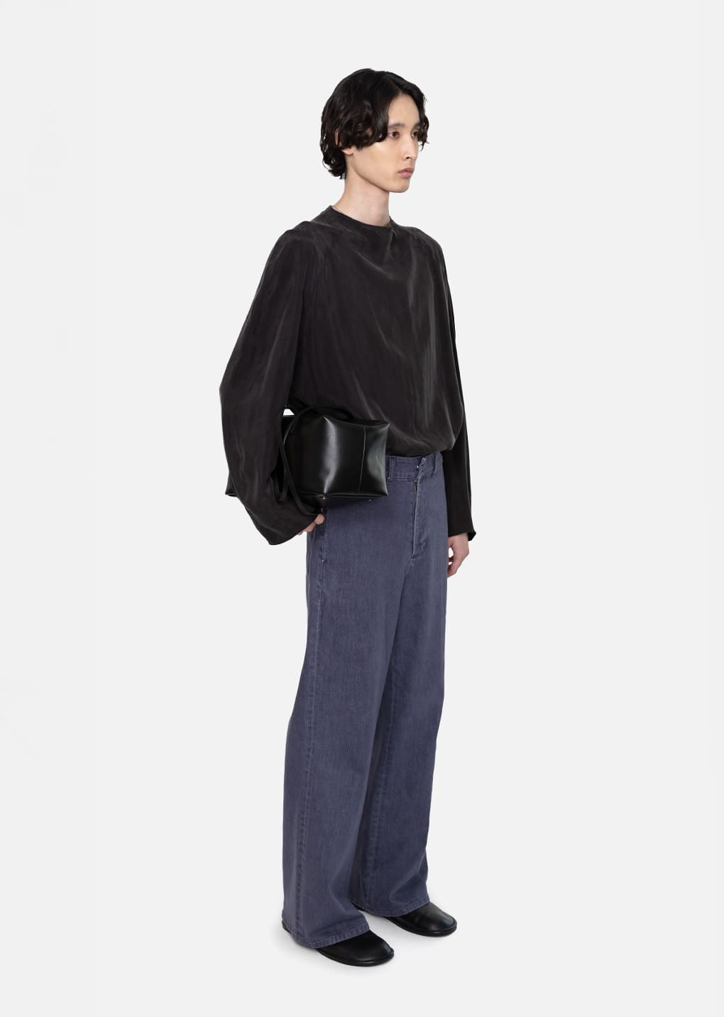 men's flared denim, blue