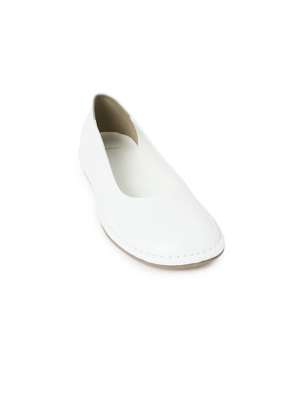 men's rounded flats, white