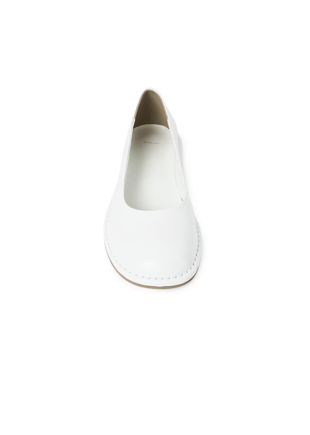 men's rounded flats, white