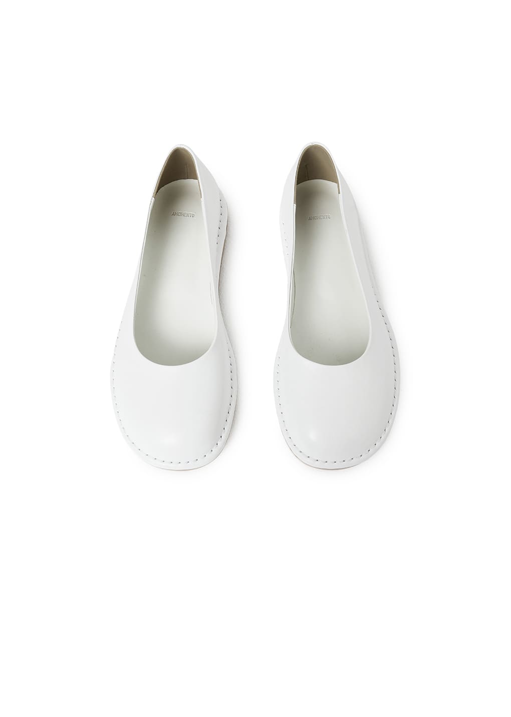 men's rounded flats, white hover