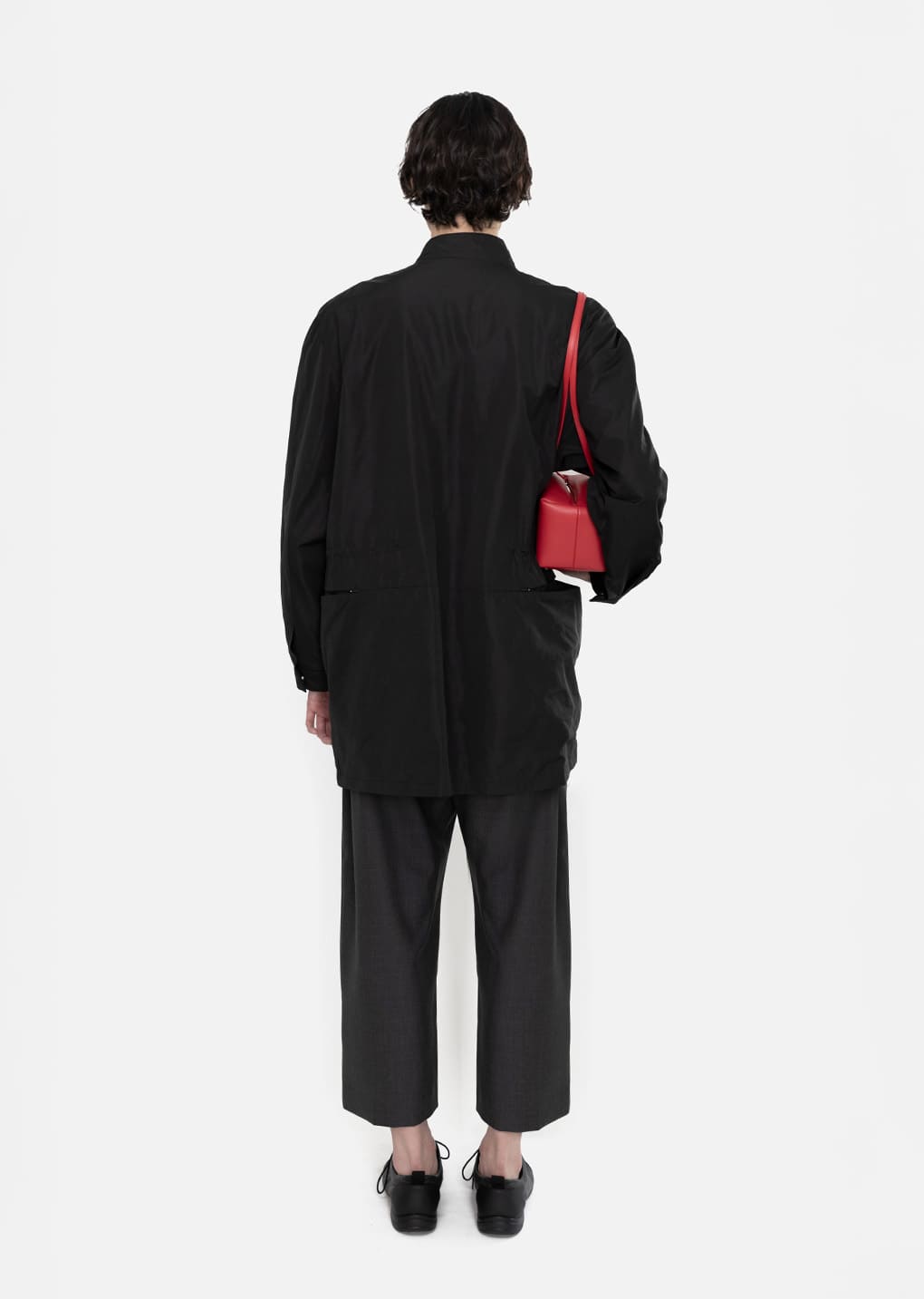 men's wool capri pants, charcoal