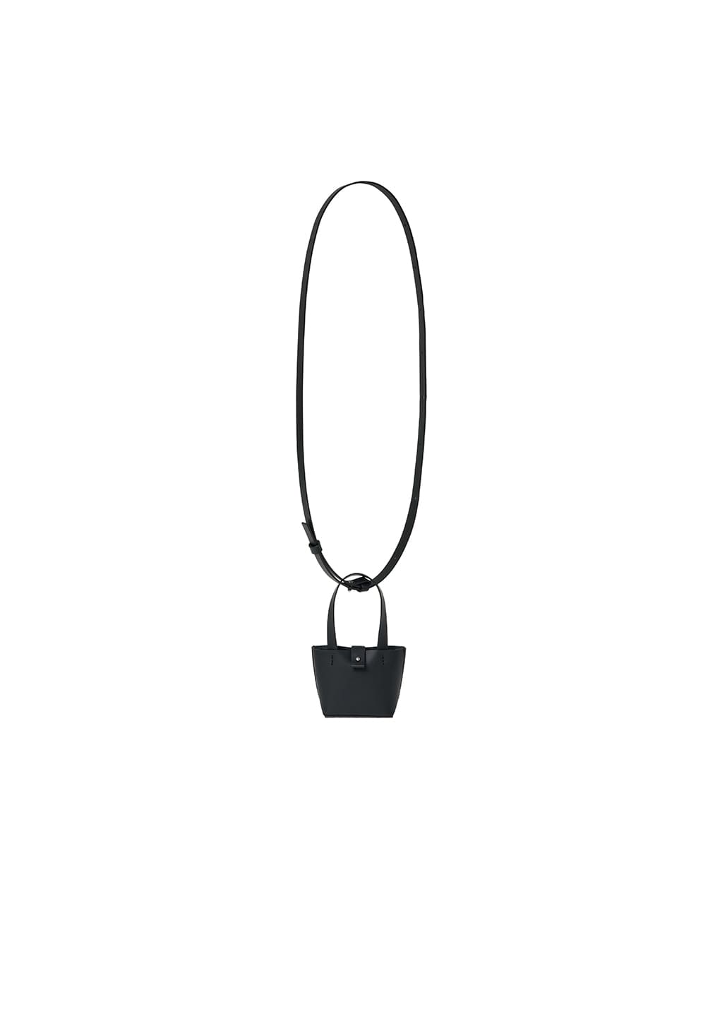 micro square leather bag, black
