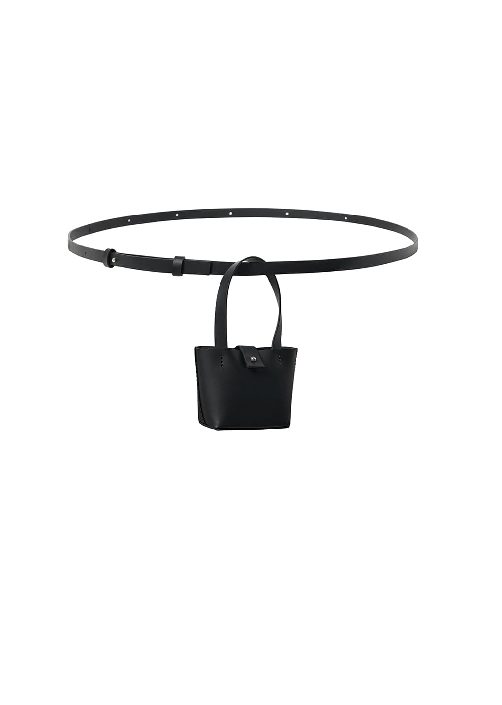micro square leather bag, black