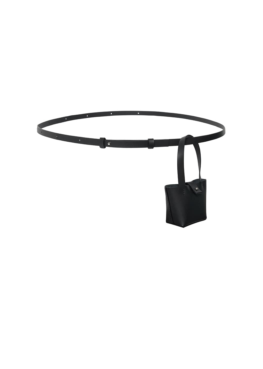 micro square leather bag, black
