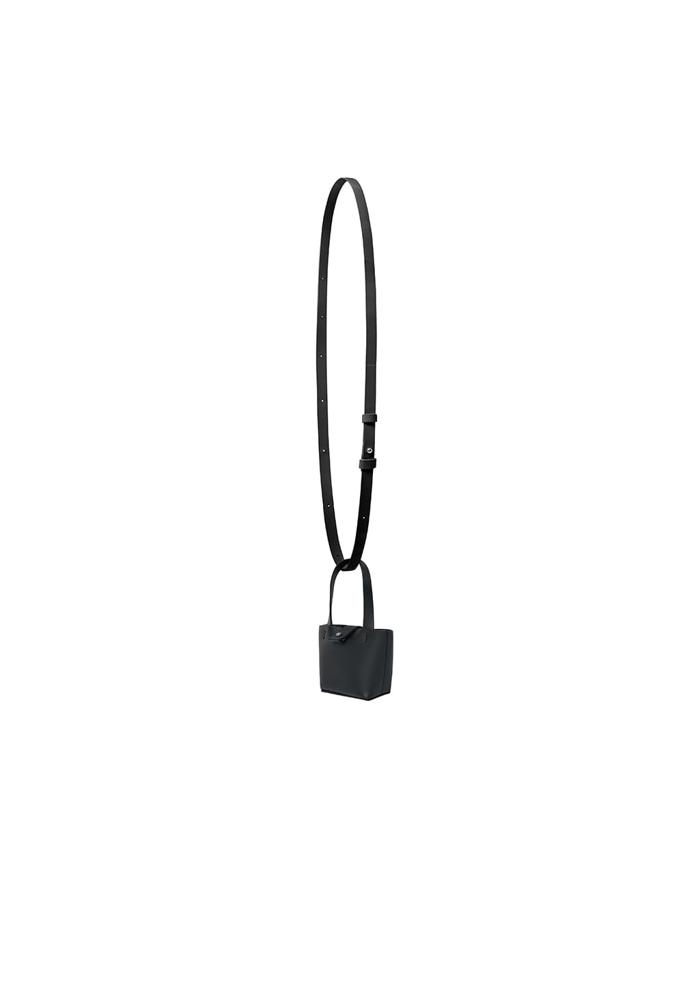 micro square leather bag, black