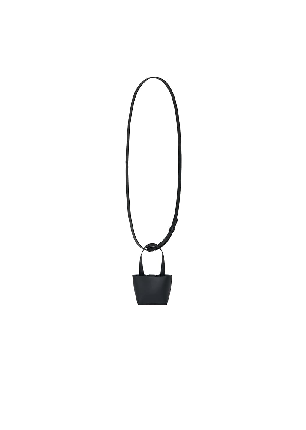 micro square leather bag, black