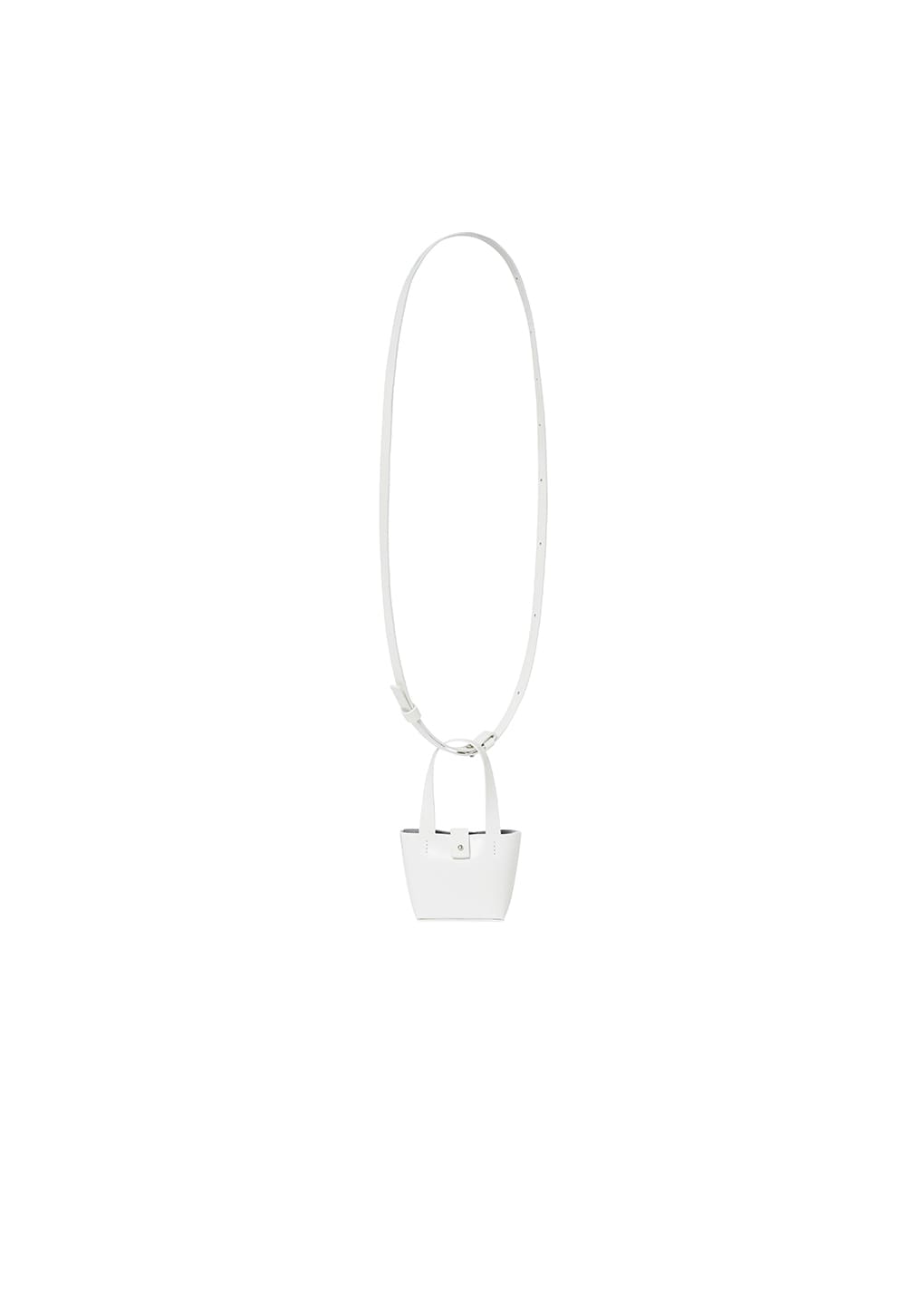 micro square leather bag, white
