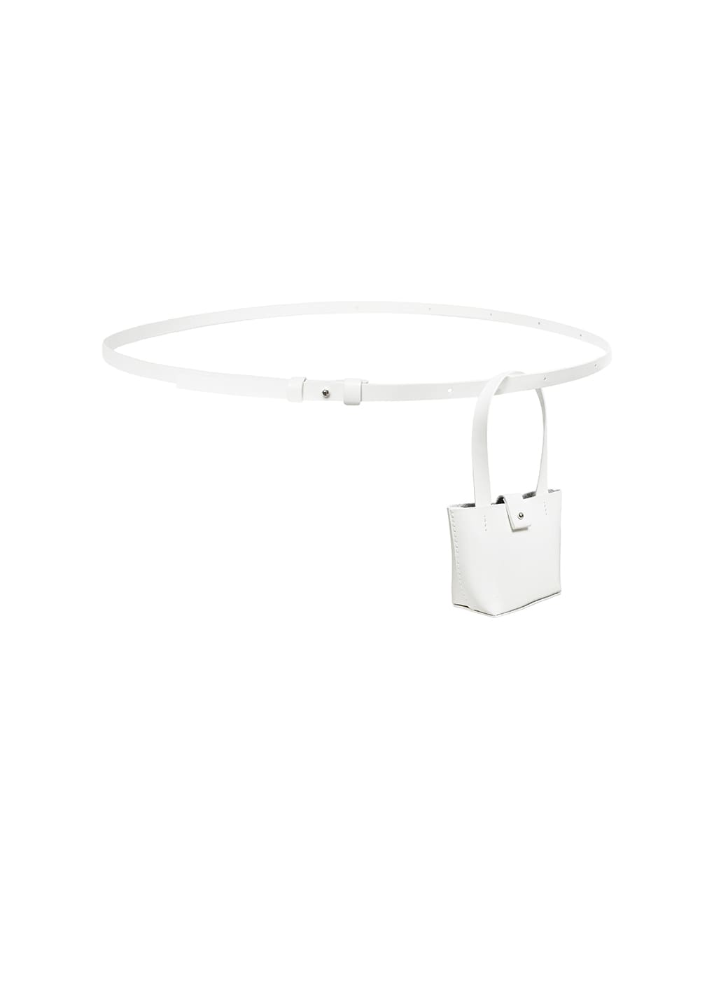micro square leather bag, white