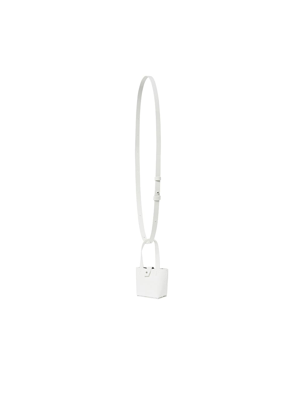 micro square leather bag, white