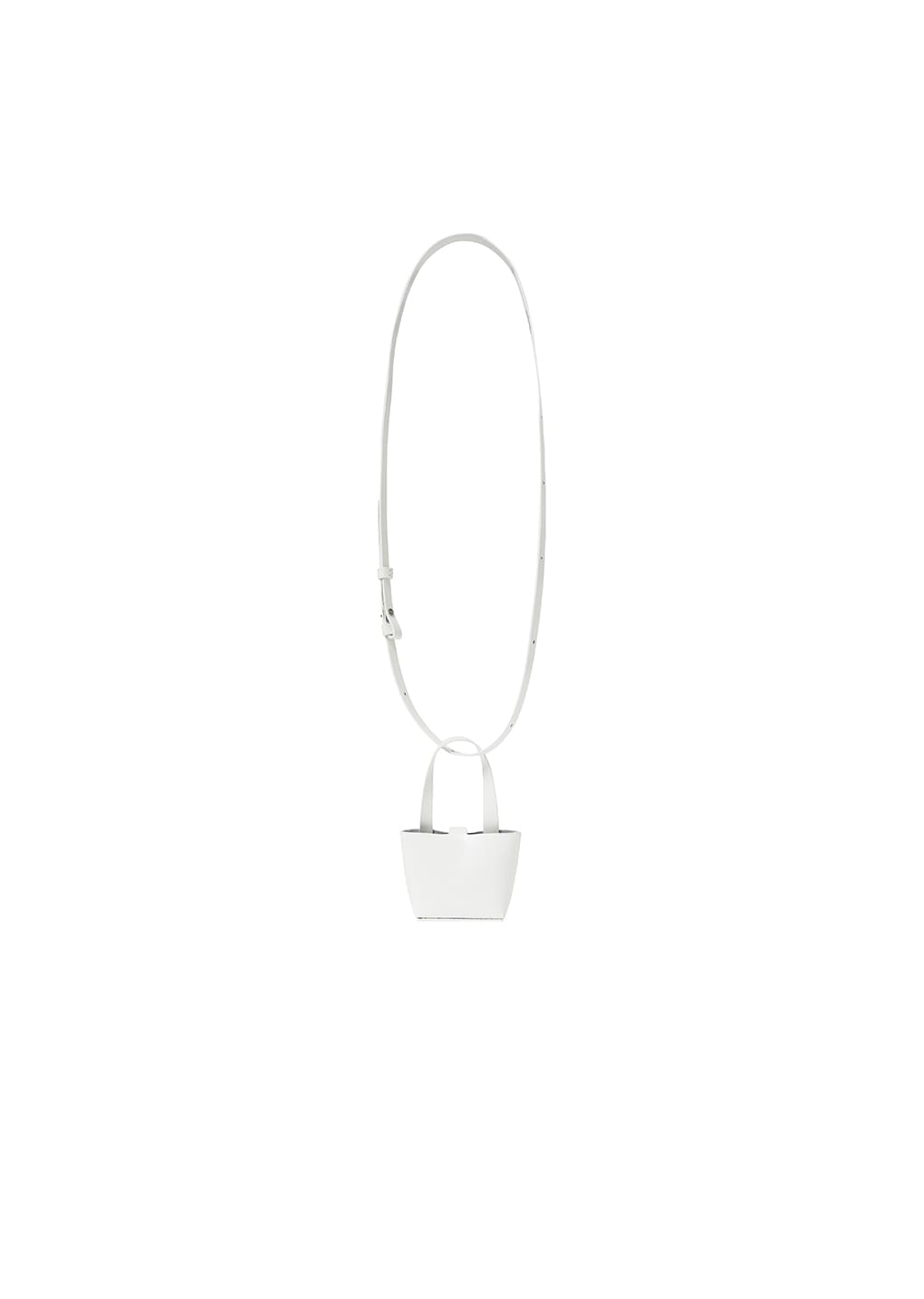micro square leather bag, white