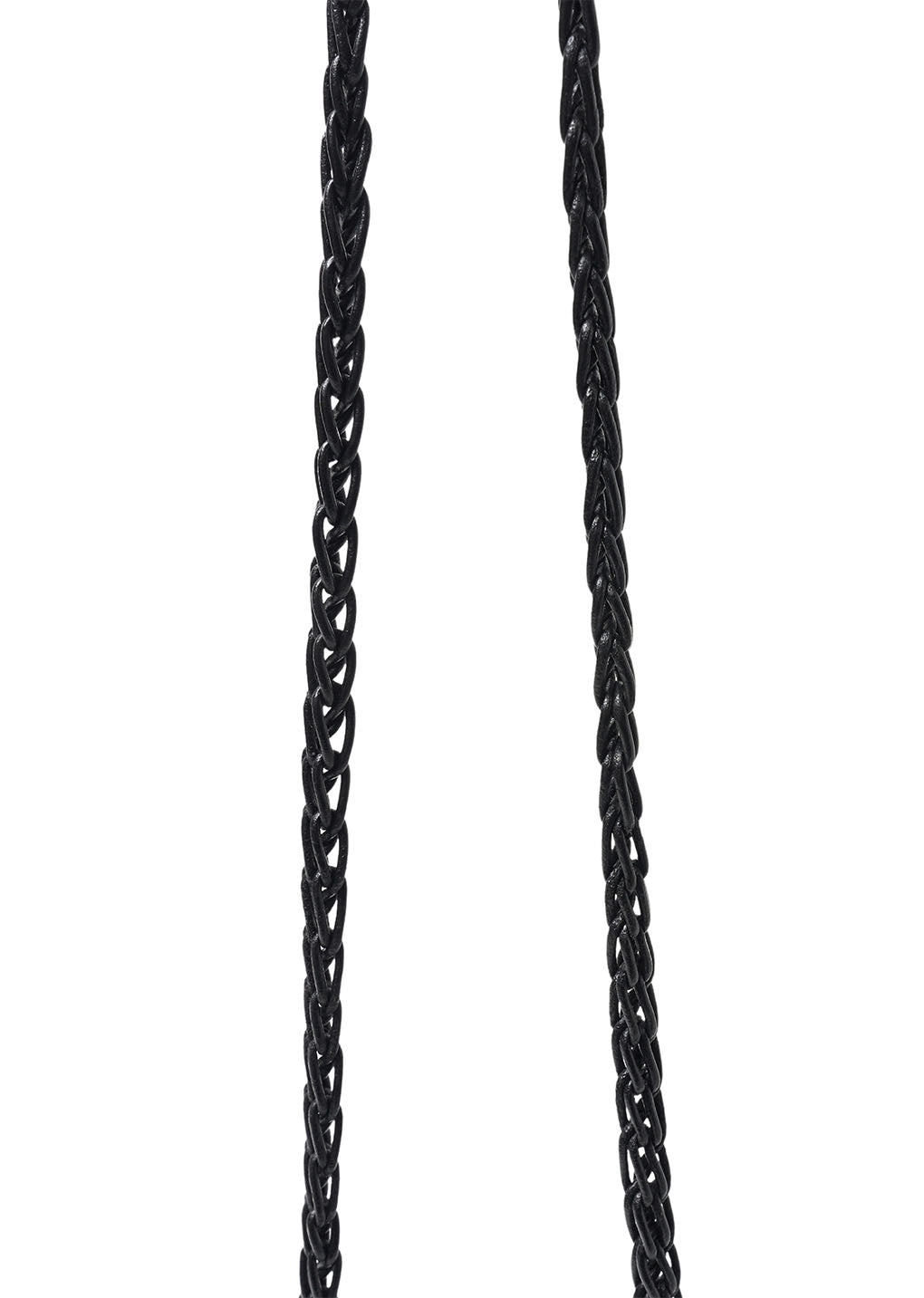 mini handmade leather net bag, black