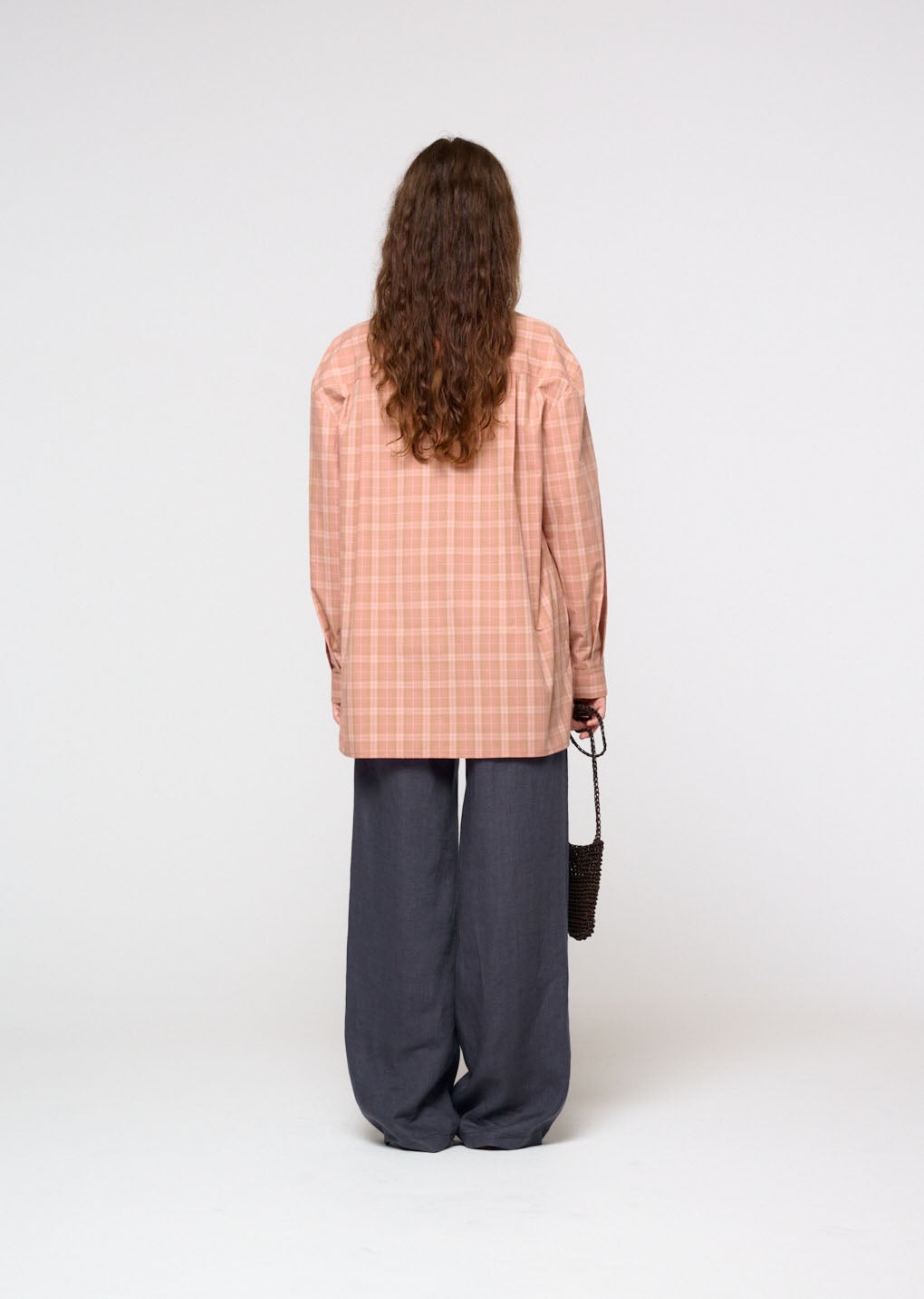 mini handmade leather net bag, brown