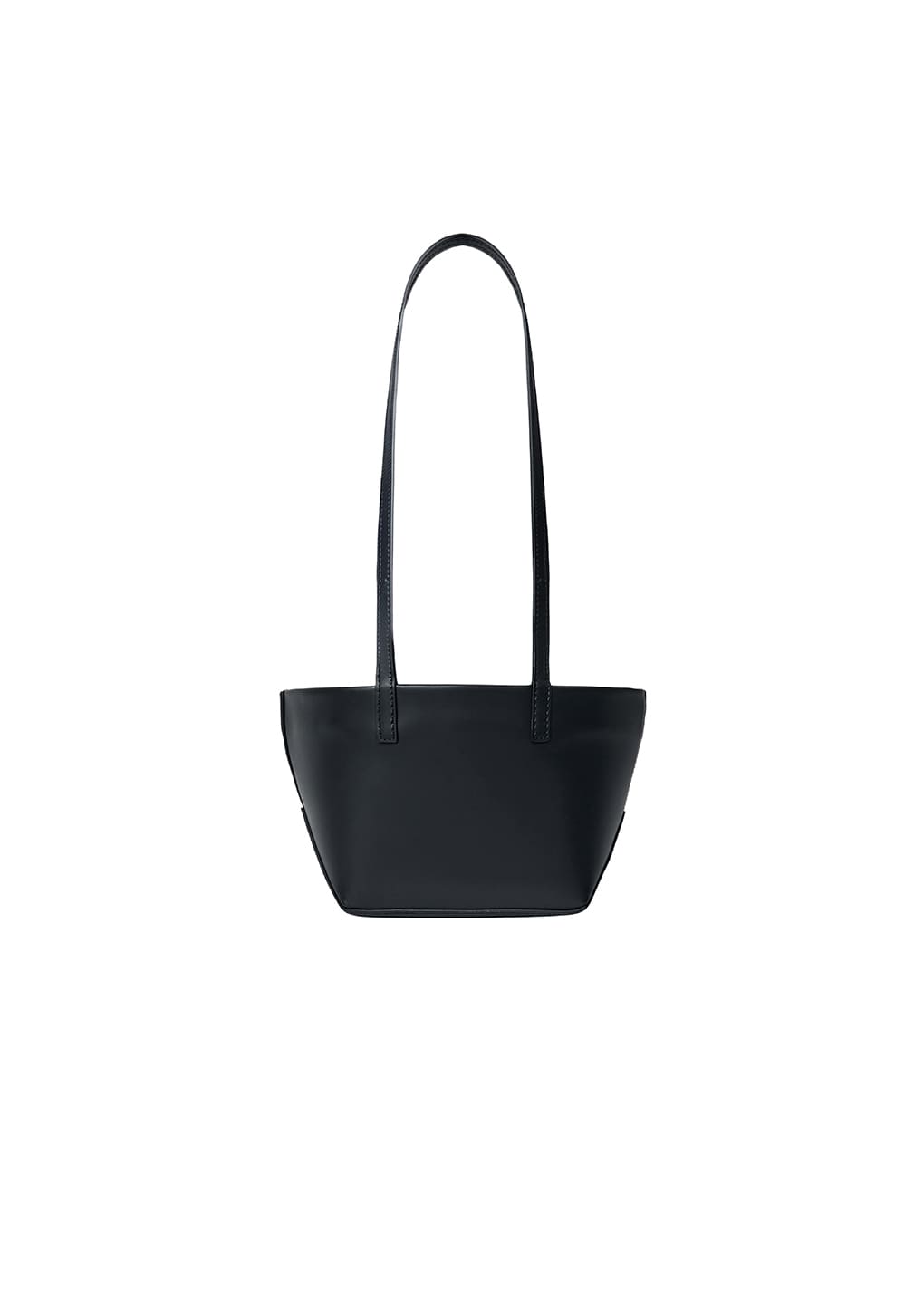 mini square leather bag, black