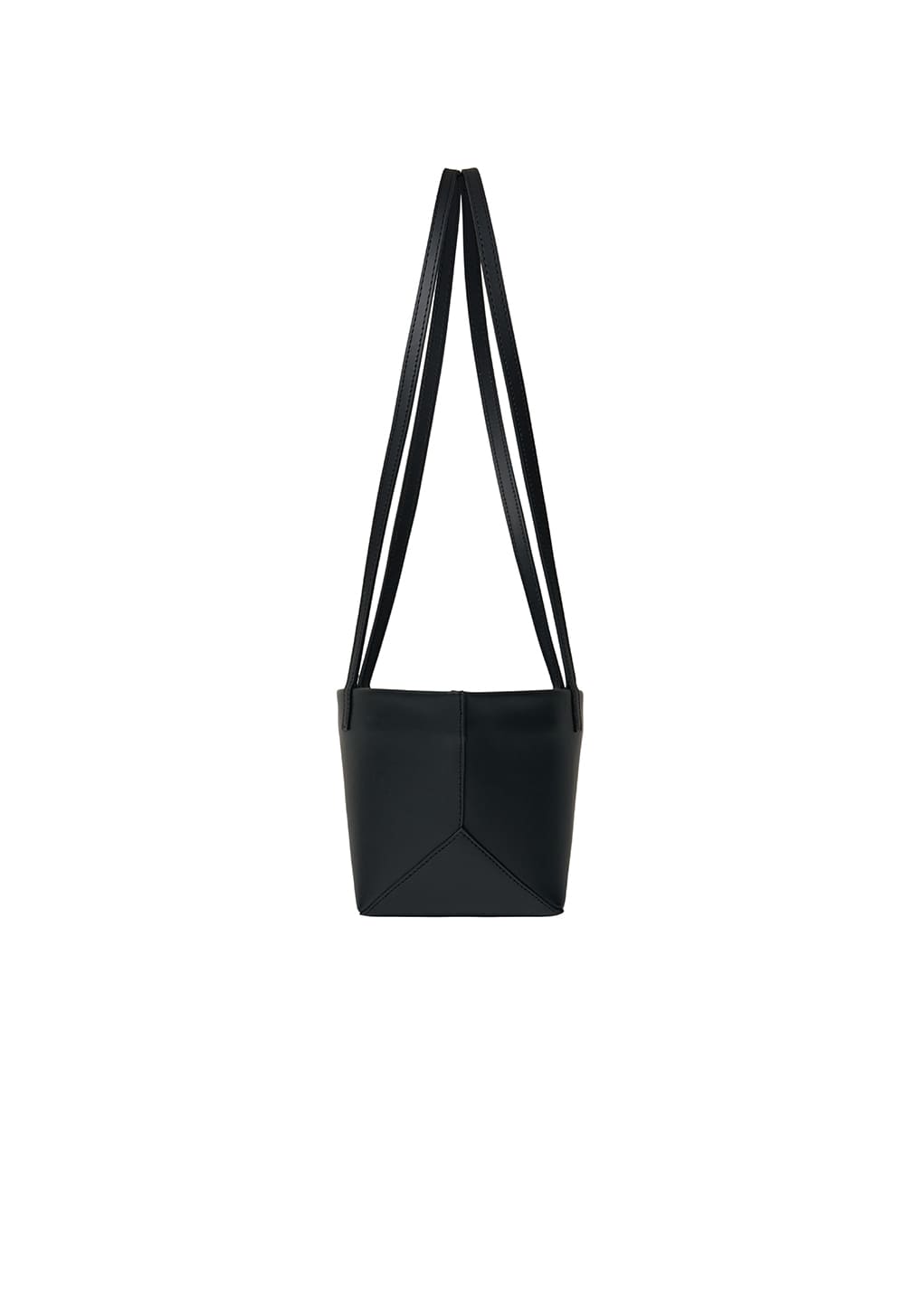 mini square leather bag, black
