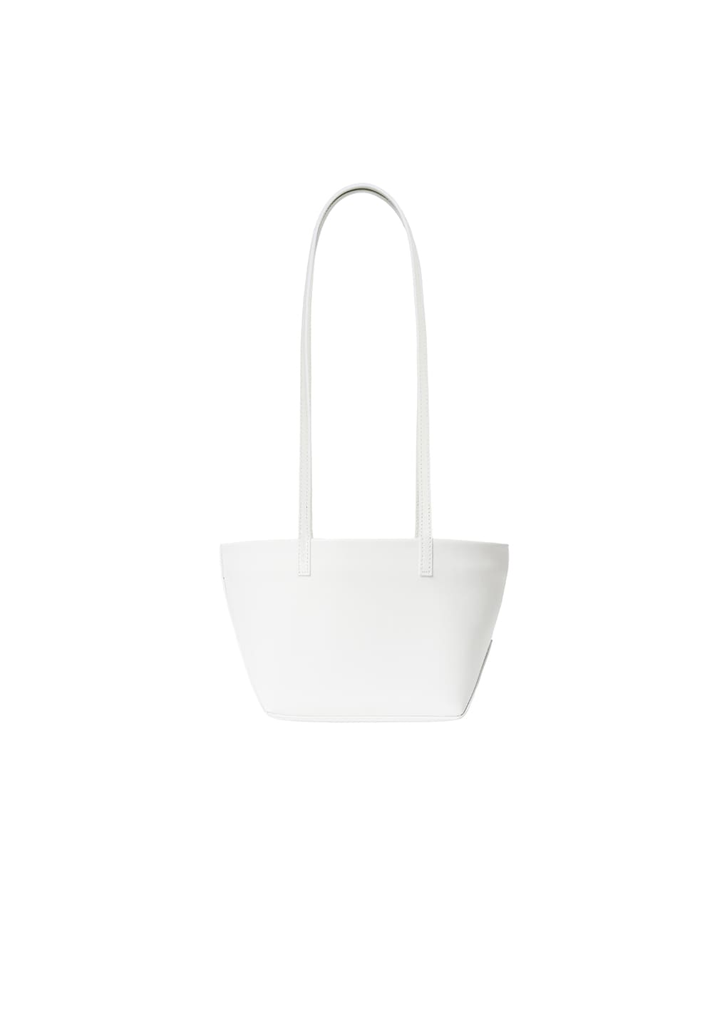 mini square leather bag, white